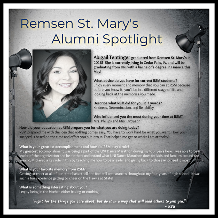 Alumni Spotlights Remsen St. Mary's Schools Remsen, IA